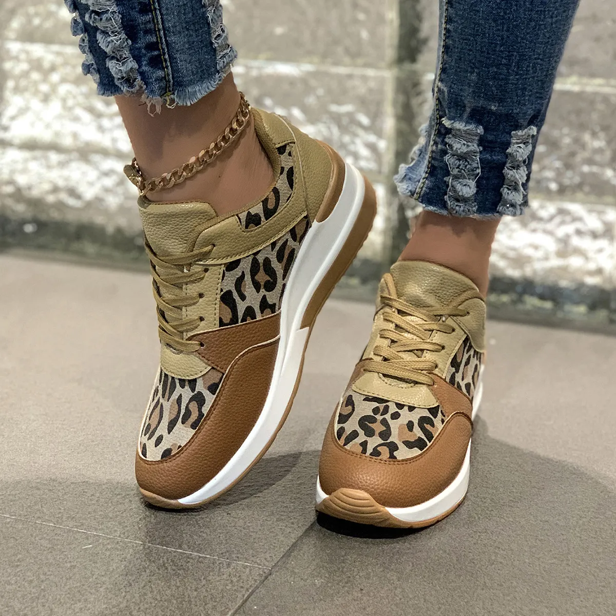 Leopard Print for Brand Women Lightweight Platform Designer Ankle Shoes New Winter Casual Sneakers dh1263469