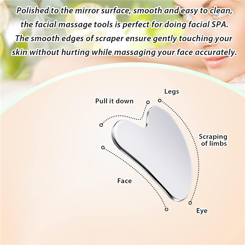 Stainless Steel Gua Sha Facial Tools Metal Gua Sha for Face Tighten Skin Massage Guasha Beauty Tool for Body Eyes Neck Massager