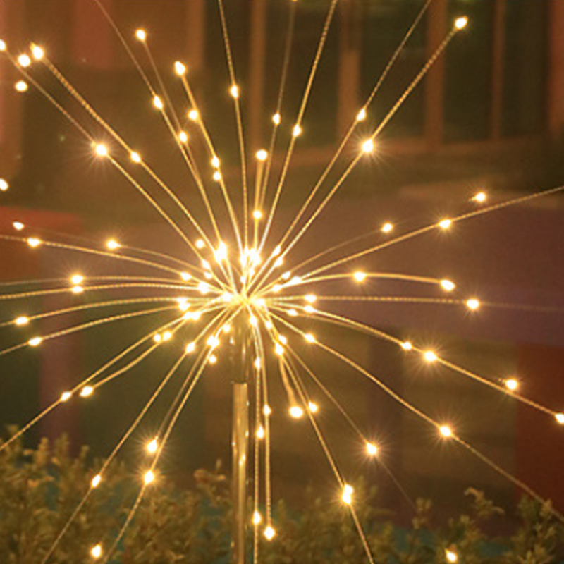 Solar energy ground plug fireworks lights full of stars copper wire light string dandelion outdoor waterproof lights patio installation LED Lights