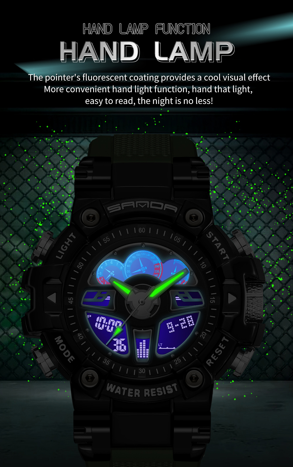 SANDA Top Brand Men's Sports Watches Military Hyun-chae Case Waterproof Multifunction 3156 Wristwatch Quartz Watch for Men Clock 01