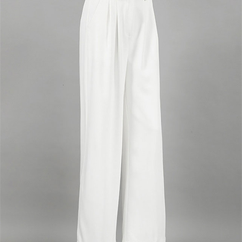 Tossy Fashion High Waist Pocket Womens Pants Y2k Outfit White Patchwork Casual Wide Leg Trousers Autumn Loose Slim Female y240923