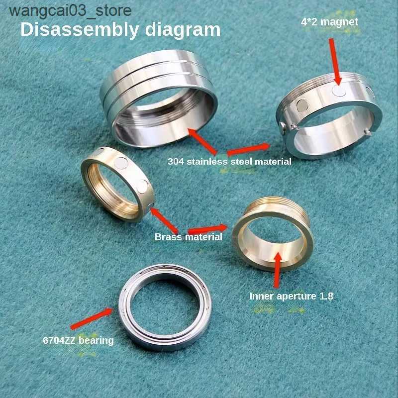 Decompression Toy Machinist Paragraph Ring Stainless Steel Fingertip Gyro Decompression Toys Antistress Technology EDC Hand Spinner Fidget Gift L24091