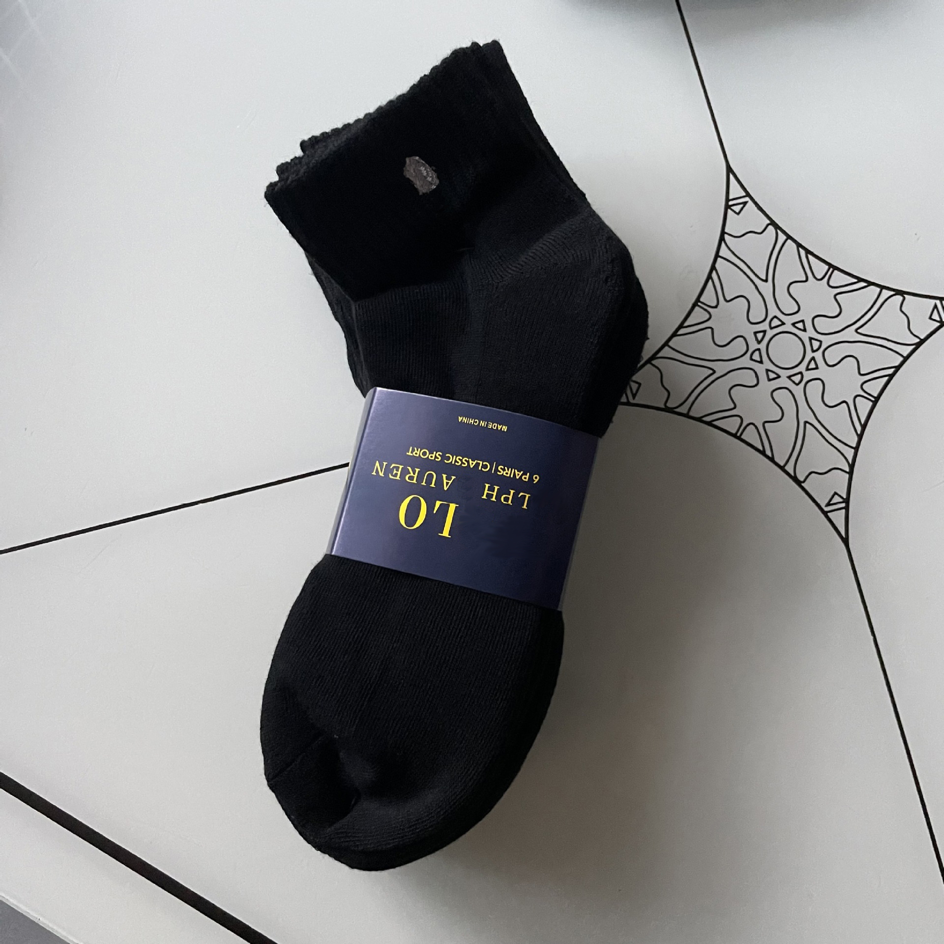 POLO Men's Womens Medium Length Cylinder n Letter Cotton Stocking Sports Casual ly Embroidered Socks 6 Pairs/Lot