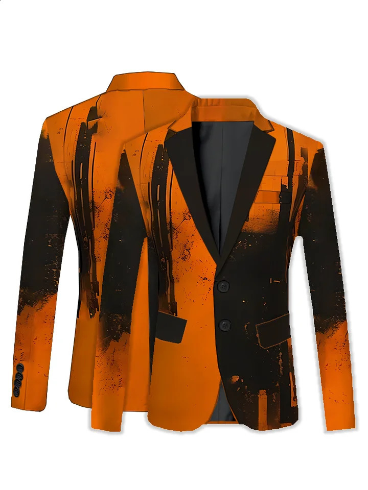 Orange Mens Tuxedo Business Suit Prom Wedding Lapel Mens Formal Wear 240914