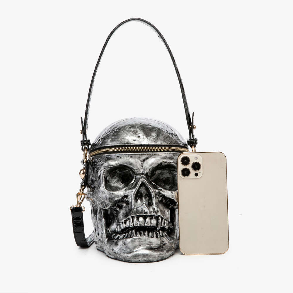 Halloween Style Long wallet European and American Skull Funny Handbag Women's Card bag storage Bag 4