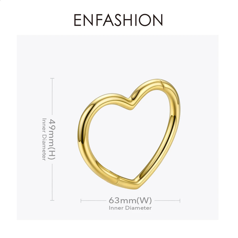 ENFASHION Heart Cuff Bangles For Women Accessories Gold Color Brass Bracelets Fashion Jewelry Friends Gifts Pulseira BC2006 240923