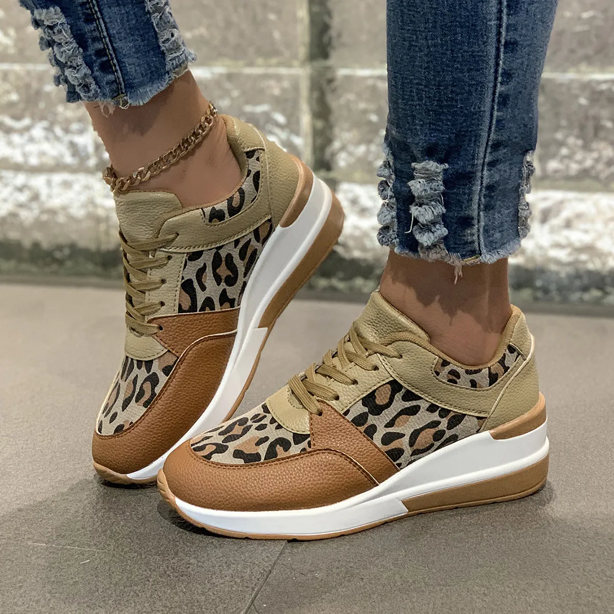 Leopard Print for Brand Women Lightweight Platform Designer Ankle Shoes New Winter Casual Sneakers dh1263469