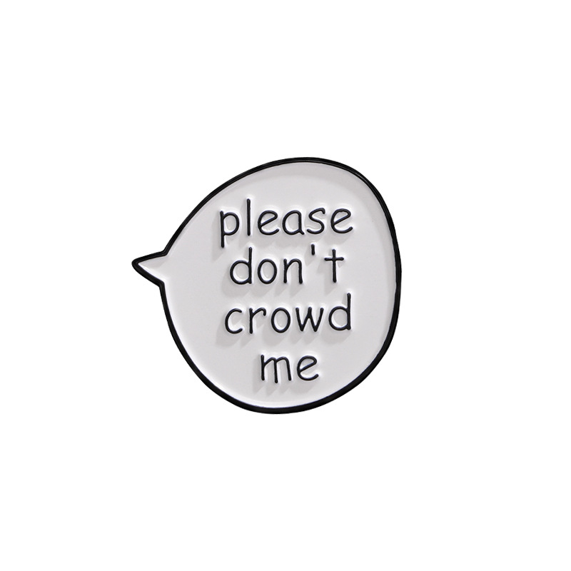 Simple Metal Chat Bubble Enamel Brooch for Women Men Scraf Clothes Hats Bag Alloy Lapel Pin Badge Jewelry Collar Accessories Gift