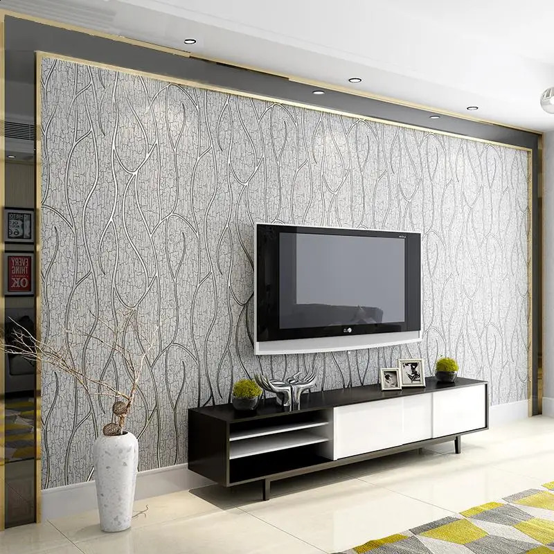 3D Wallpaper Modern Simple Non woven Wallpaper 3D Living Room TV Bedroom Background Wall Home Decoration Paper De Parede 3D Paisagem 240923