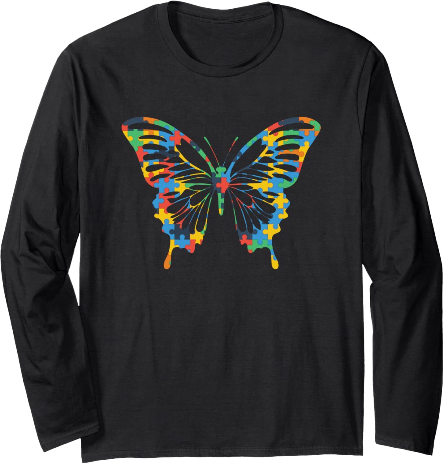 Long Sleeve Shirts for Men sweatshirt Butterfly Autism Awareness Amazing Puzzle Gift Long Sleeve Tee Streetwear Casual tops clothes