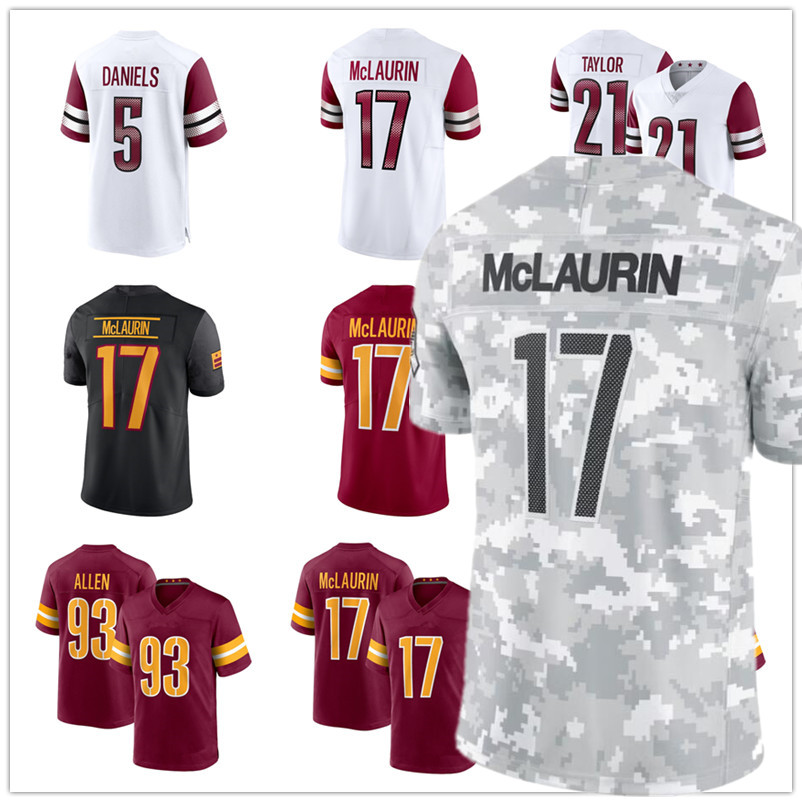 Commanders Jersey Jayden Daniels Bobby Wagner Austin Ekeler Terry McLaurin Daron Payne Jahan Dotson Jamin Davis Jonathan Allen Tress Way Football Jerseys 2024