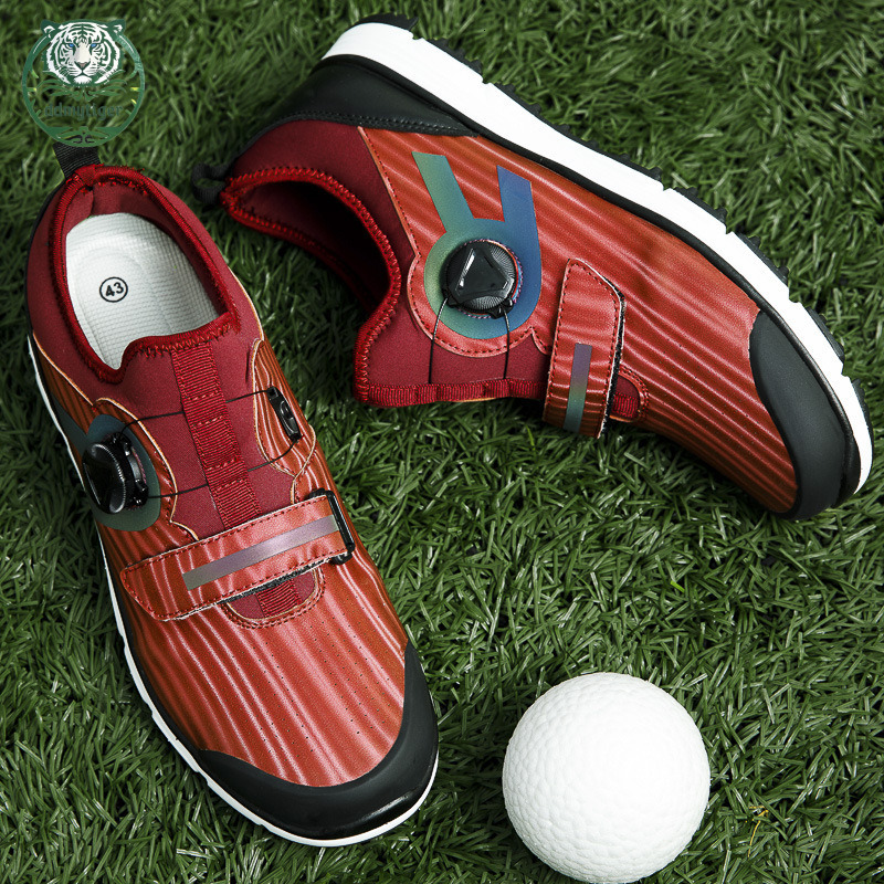 Ddmytiger Autumn men's rotary buckle outdoor anti slip and broken nail colorful golf shoes, breathable, lightweight, casual sports shoes XXMA ddm