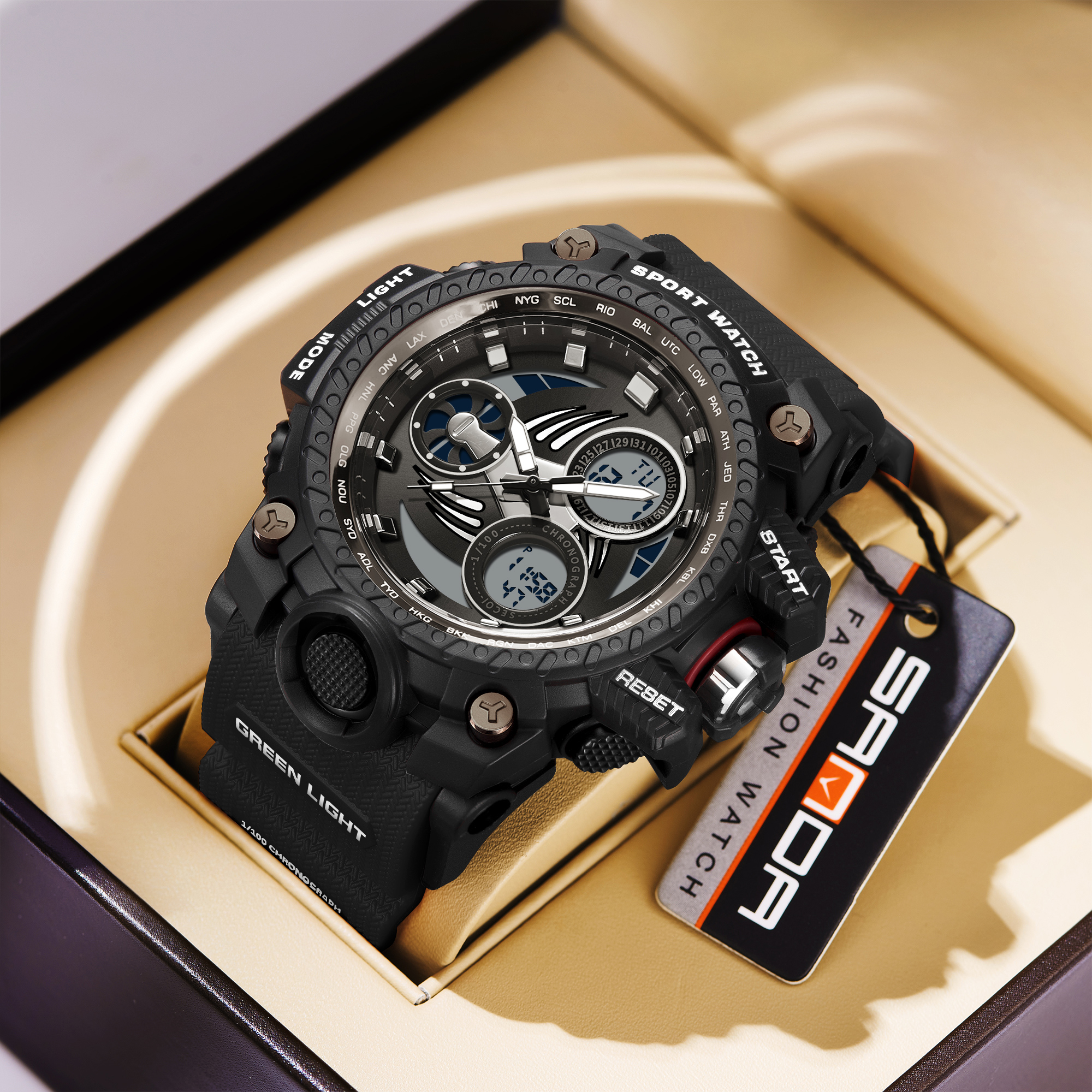 SANDA 3155 2025 G style new men's watch 50M waterproof and shock-absorbing sports military quartz watch men's digital watch clock 07