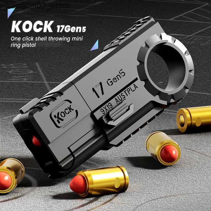 Decompression Toy Adult Fidget Toys For Stress Relief EDC Alloy Fingertip Toy Pistol Decompression Launcher Model Ring For Anxiety Gift L240910