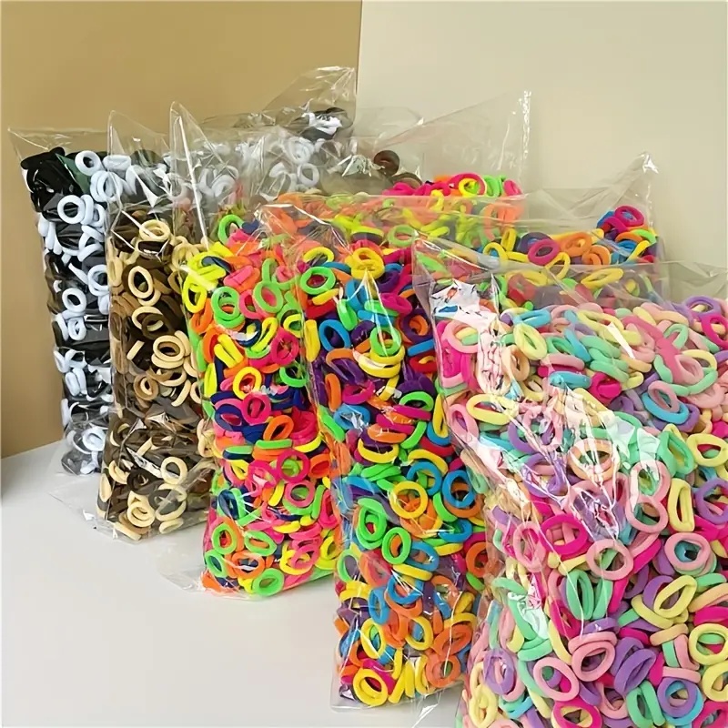 Trendy Girl Hair Accessories - 500 Pieces 2cm No-Seam Elastics, Perfect for Children
