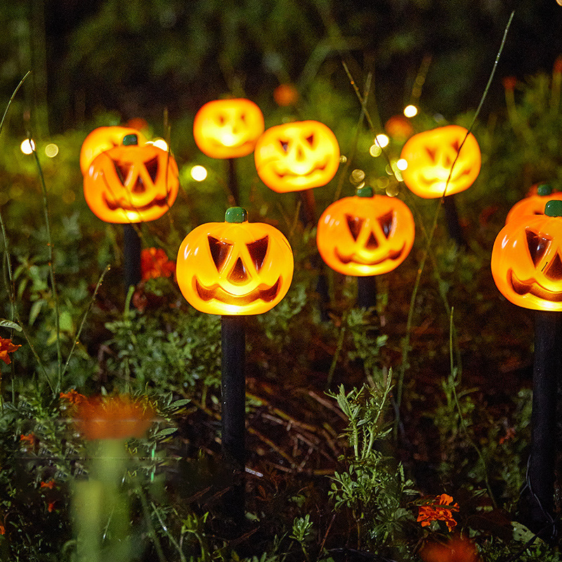Source factory Halloween outdoor pumpkin lawn ground plug lights solar energy courtyard garden terrace atmosphere decoration