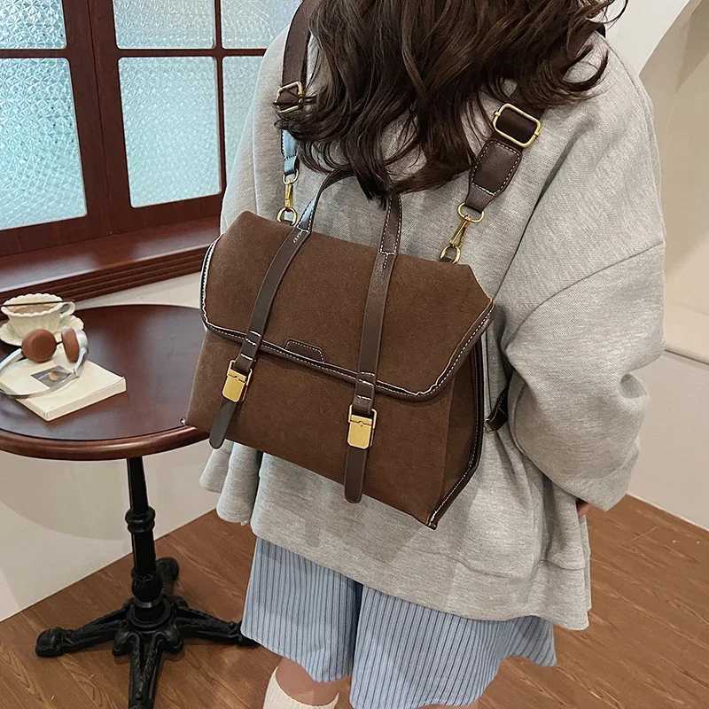 CMM Backpack Women Retro Small NUBUCK Backpacks 2024 Winter Korean Fashion Vintage Backpack Lady Students Travel Back Packs