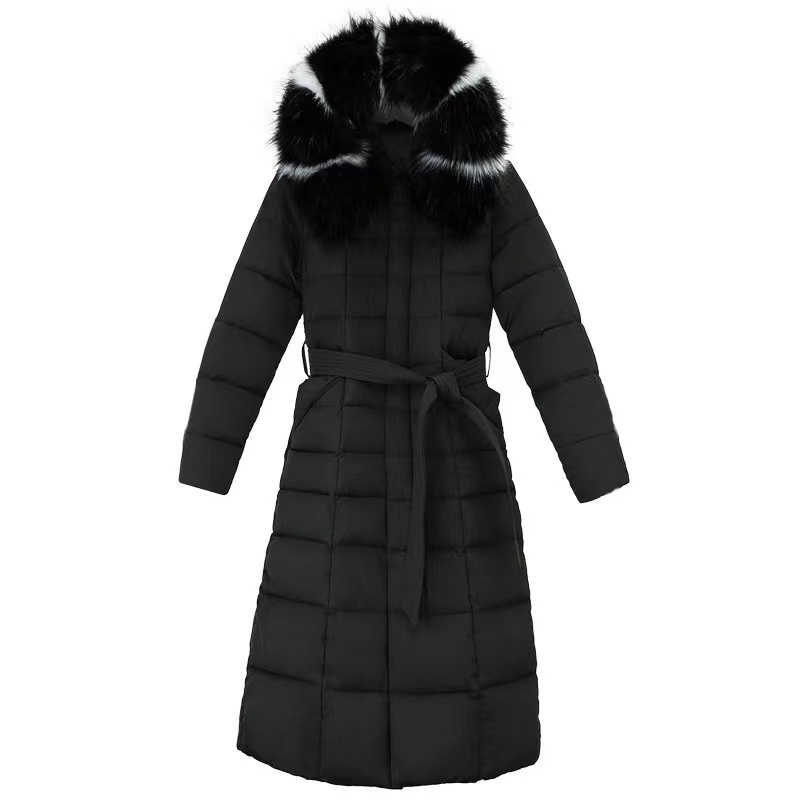 2024 winter coat thickened parka women stitching slim long winter coat down cotton ladies down parka down jacket women