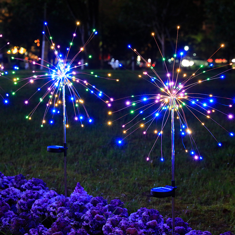 led solar ground fireworks dandelion string lights garden Christmas decoration lights outdoor lawn garden lights