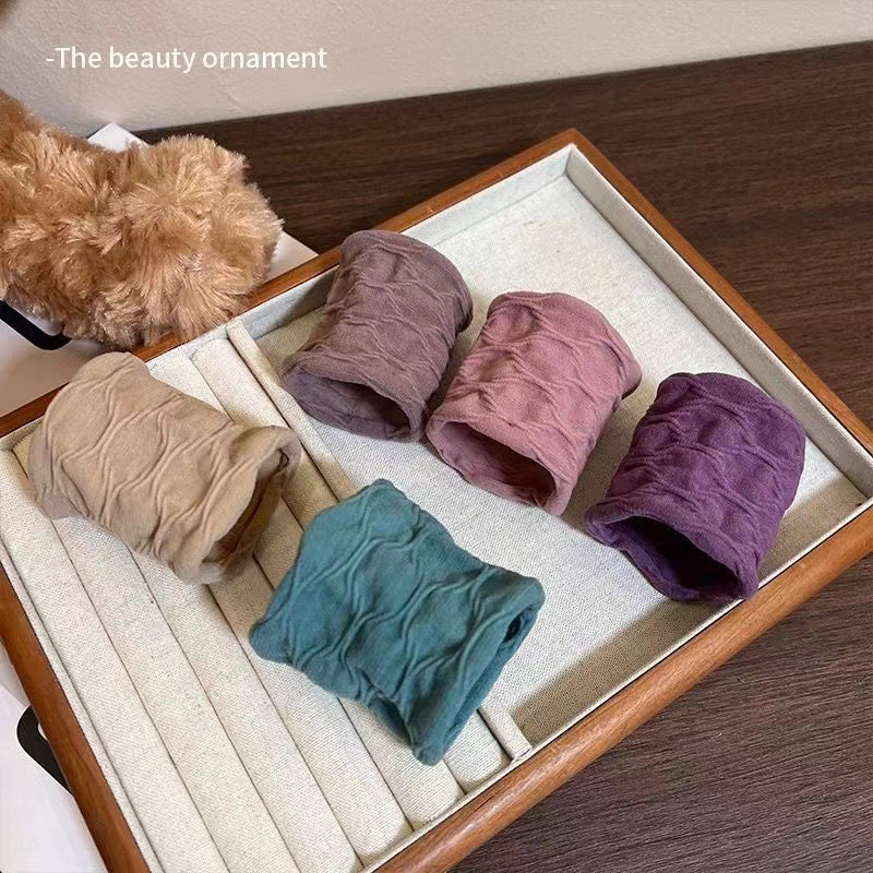 Large Cotton Stretch Hair Ties Bands Rope Ponytail Holders Headband for Thick Heavy or Curly Hair in a Set of Five