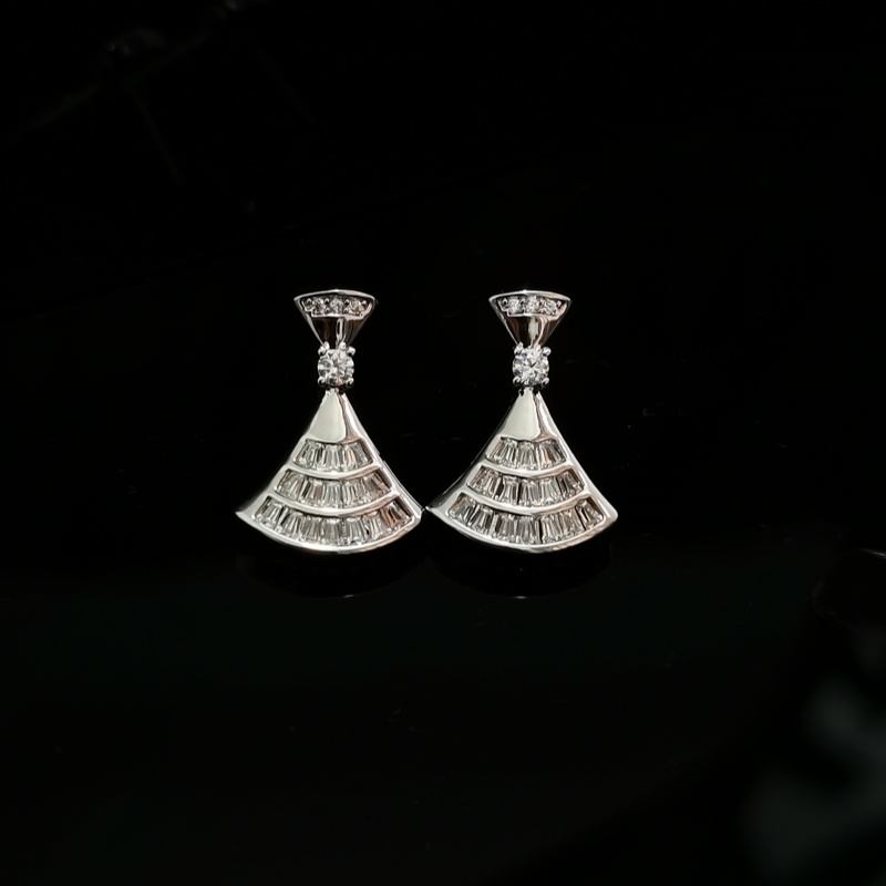 Earring Scalloped Diamond Stud Earrings Micro Zirconium French Temperament Commuter Earrings