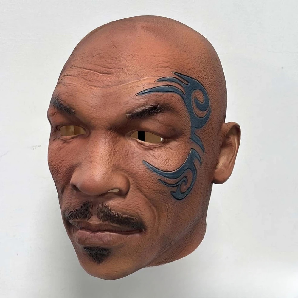 1 piece of Mike Tyson mens boxing champion mask adult makeup cosplay carnival party celebrity costume latex 240923