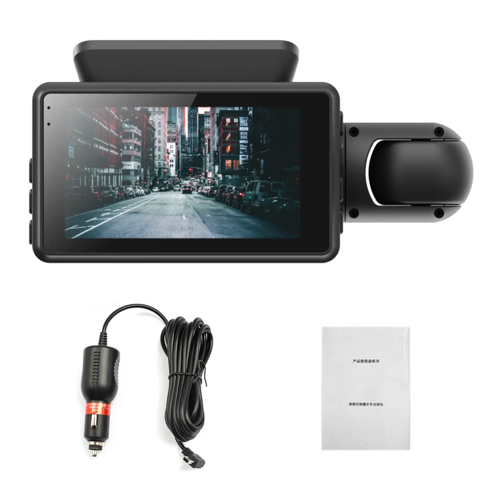 A68 3 Inch HD 1080P 2 Lens Car DVR WIFI Video Recorder Dash Cam 130 Degree Wide Angle Ultra Resolution Front Inner with Rear Camera Motion Detection