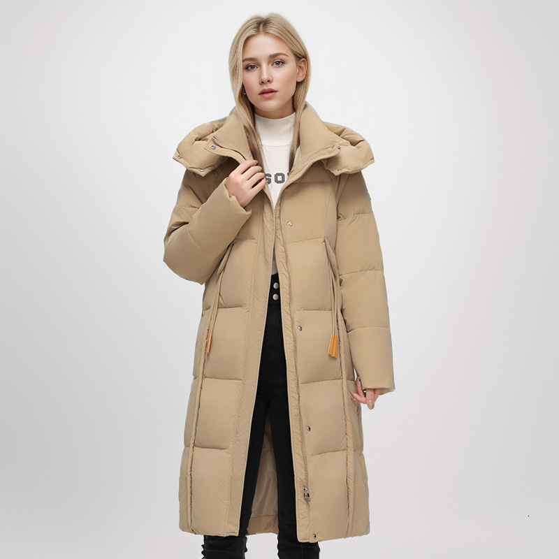 Puffer Jacket Down and Cotton Jacket for Women in the Autumn of Mid to Long Style Hooded Fashion Casual and Warm. Breadcoat Jacket Cotton Jacket