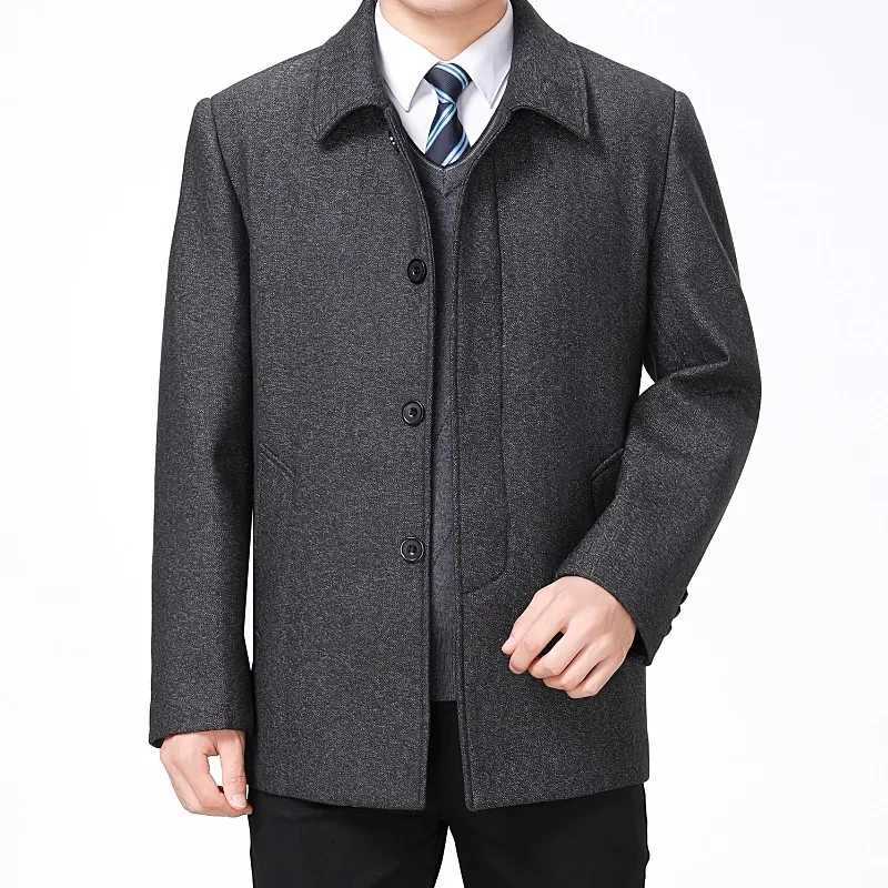 New Arrival Fashion Autumn and Winter Casual Lapel Coat Woolen Mens Clothing Overcoat Men Size M L XL 2XL 3XL 4XL LX241010
