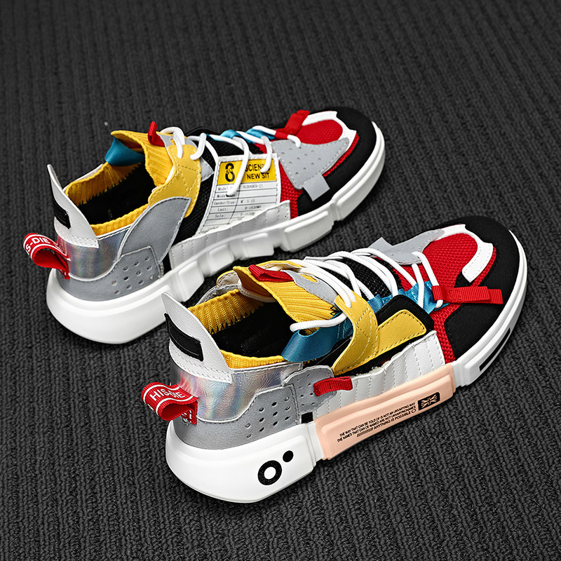 QZHSMY Summer 2022 Mixed Colors Sneakers Men Breathable Trendy Male Couple Shoes Big Size 46 Light Casual Shoe Atillas Hombre