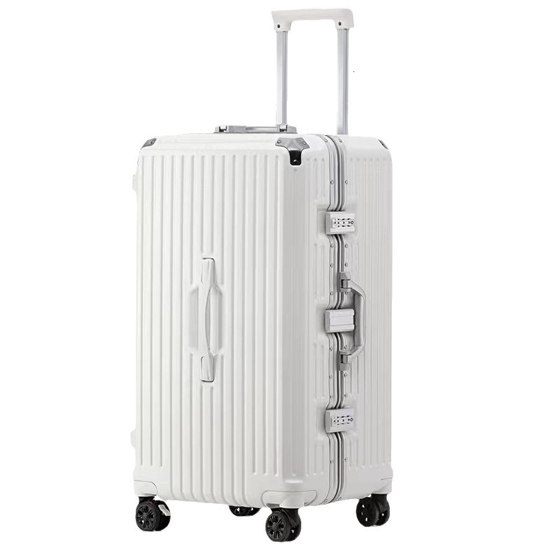 Super Large Aluminum Frame Lage - Women's 32 , Men's 28 Leather Suitcase dh910320090