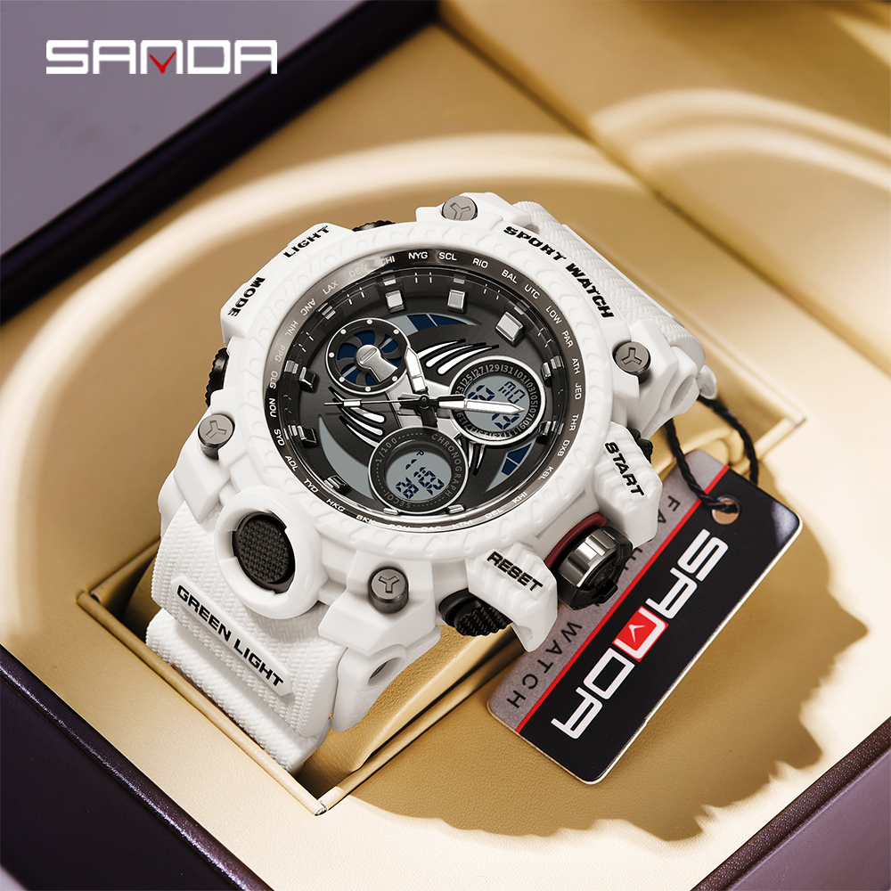 SANDA 3155 2025 G style new men's watch 50M waterproof and shock-absorbing sports military quartz watch men's digital watch clock 29