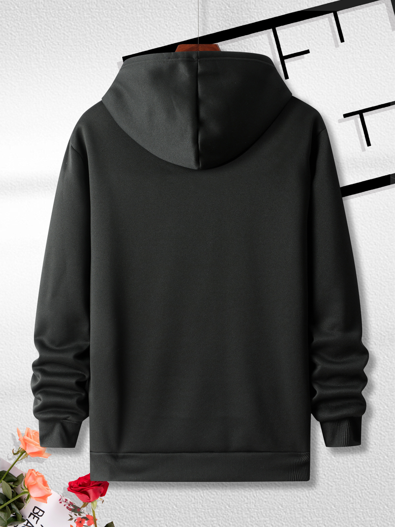 Death Row Records Graphic Print, Men's Stylish & Trendy & Cozy Long Sleeve Hoodie, Versatile Hooded Sweatshirt For Autumn & Winter Daily Wear