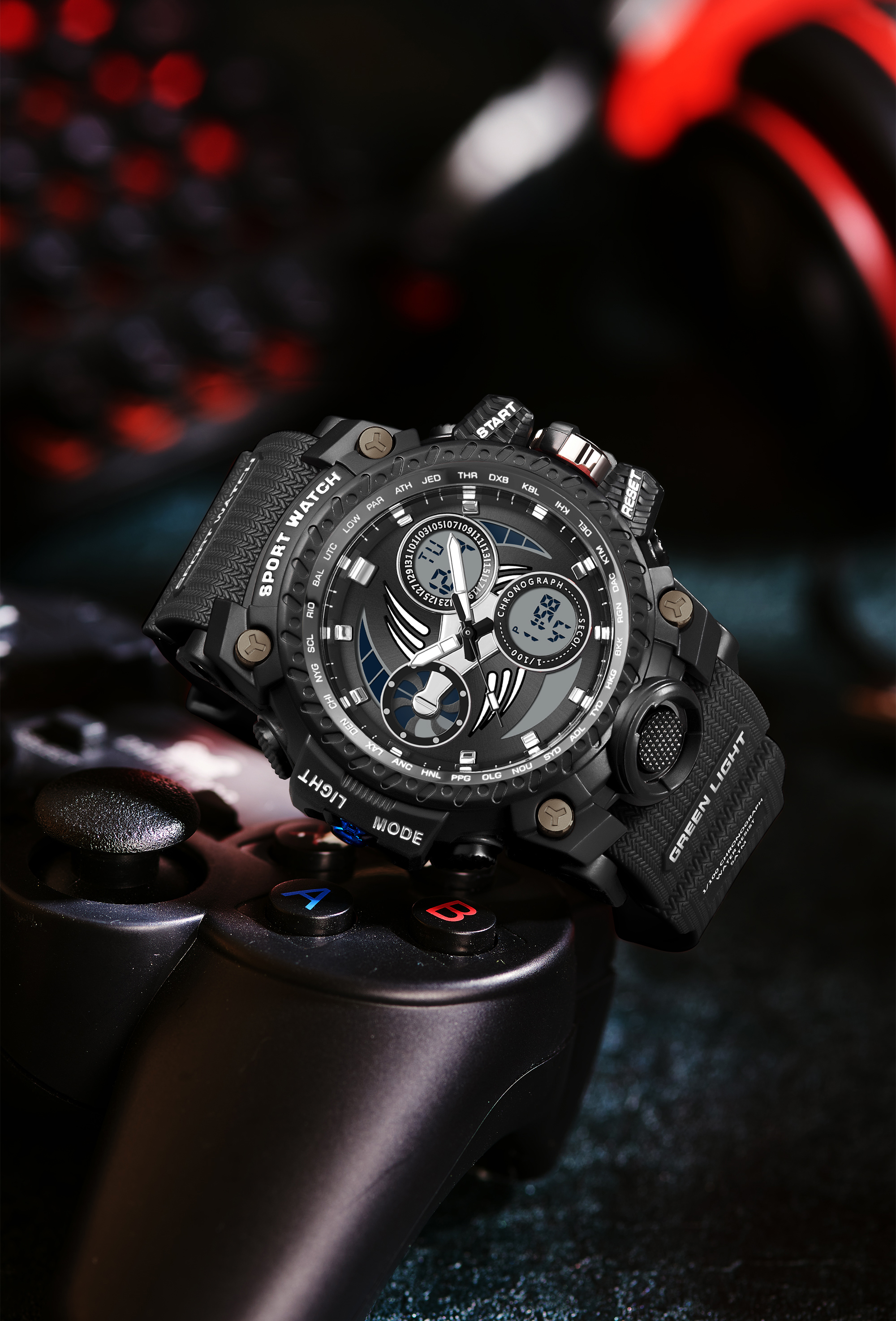 SANDA 3155 2025 G style new men's watch 50M waterproof and shock-absorbing sports military quartz watch men's digital watch clock 07