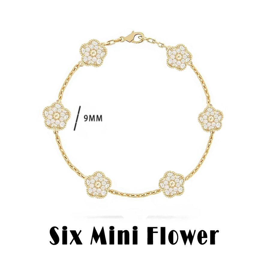 designer clover bracelet luxury jewelry designer bracelet women 6 flower mini charm bracelet stainless steel bracelets 18k gold diamond bracelet gift braclets