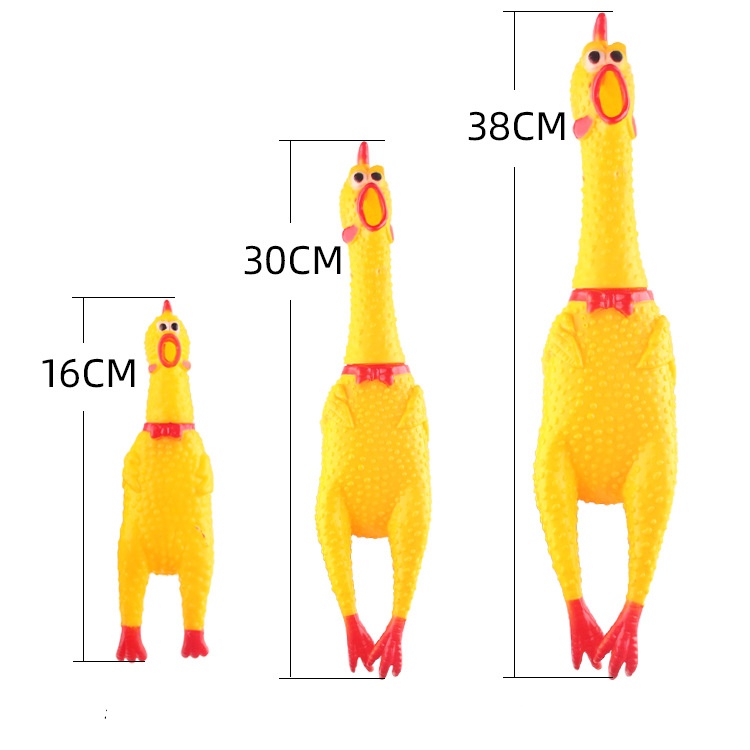 New Pets Dog Squeak Toys Screaming Chicken Squeeze Sound Dog Chew Toy Durable Funny Yellow Rubber Vent Chicken