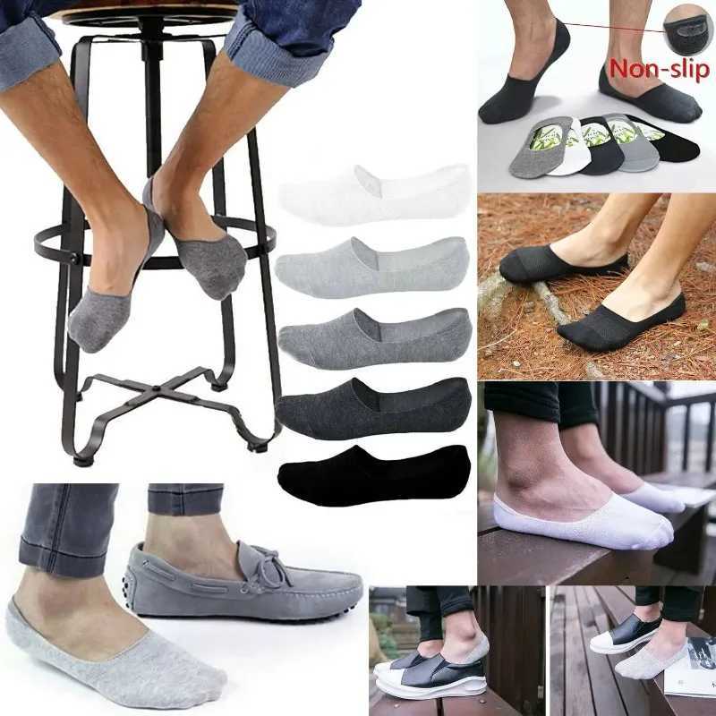 Men Cotton Socks Breathable Invisible Boat Socks Nonslip Loafer Ankle Low Cut Short Sock for Leather Sports Shoes SoxX240923