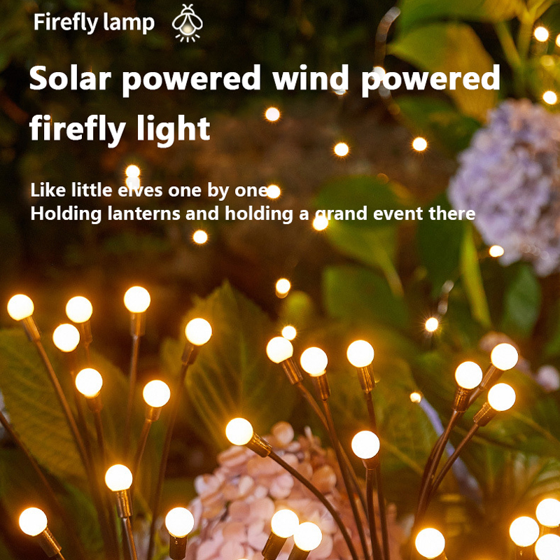 Solar garden light firefly outdoor lawn light home balcony garden greenery ambient light rural waterproof light