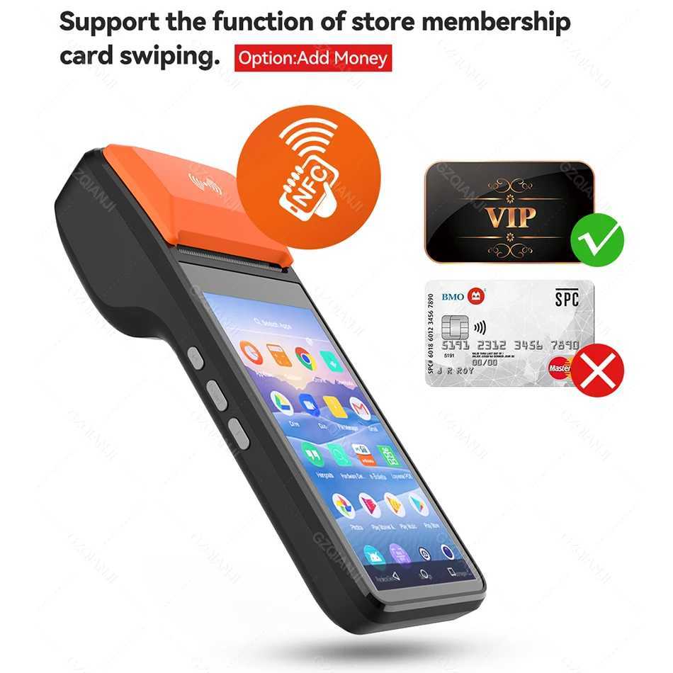 wholesale Printers Handheld Android 8.1 PDA 58mm mobile receipt intelligent bill hot printer 5.5 high-definition touch screen Bluetooth POS system H24