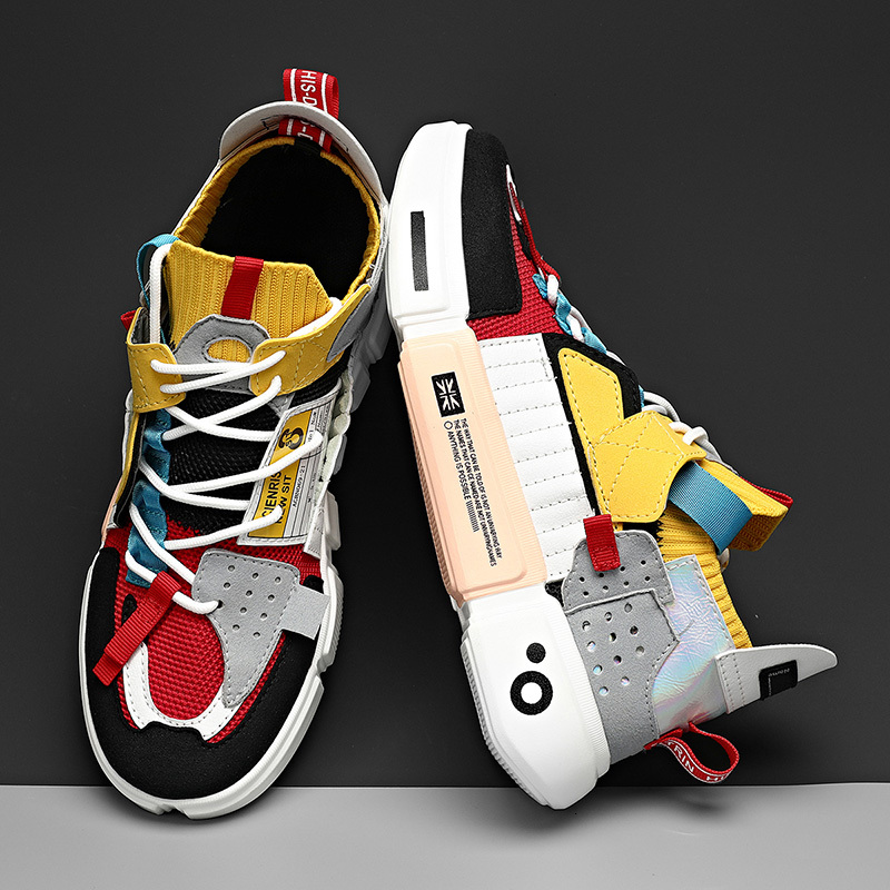 QZHSMY Summer 2022 Mixed Colors Sneakers Men Breathable Trendy Male Couple Shoes Big Size 46 Light Casual Shoe Atillas Hombre