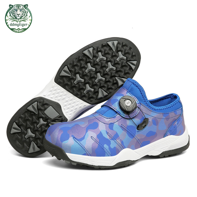 ddmytiger Hot selling large size couple anti slip golf for men and women's casual rotating button waterproof sports shoes A