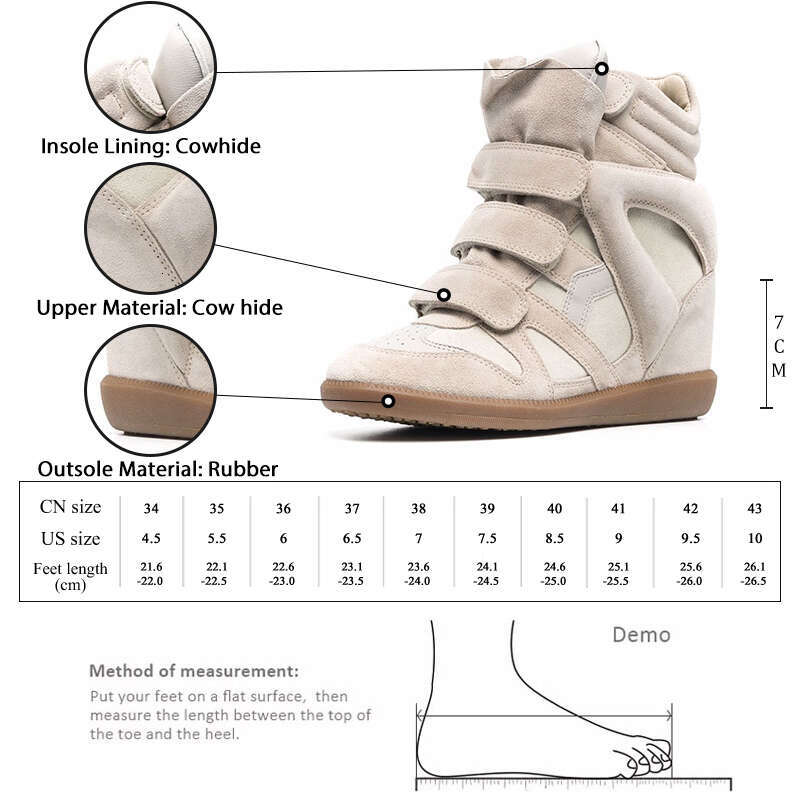 Women's Fashion 2025 New High Heel Ankle Boots Round Toe Sneakers Flat Wedge High-Top Casual Black Sports Shoes