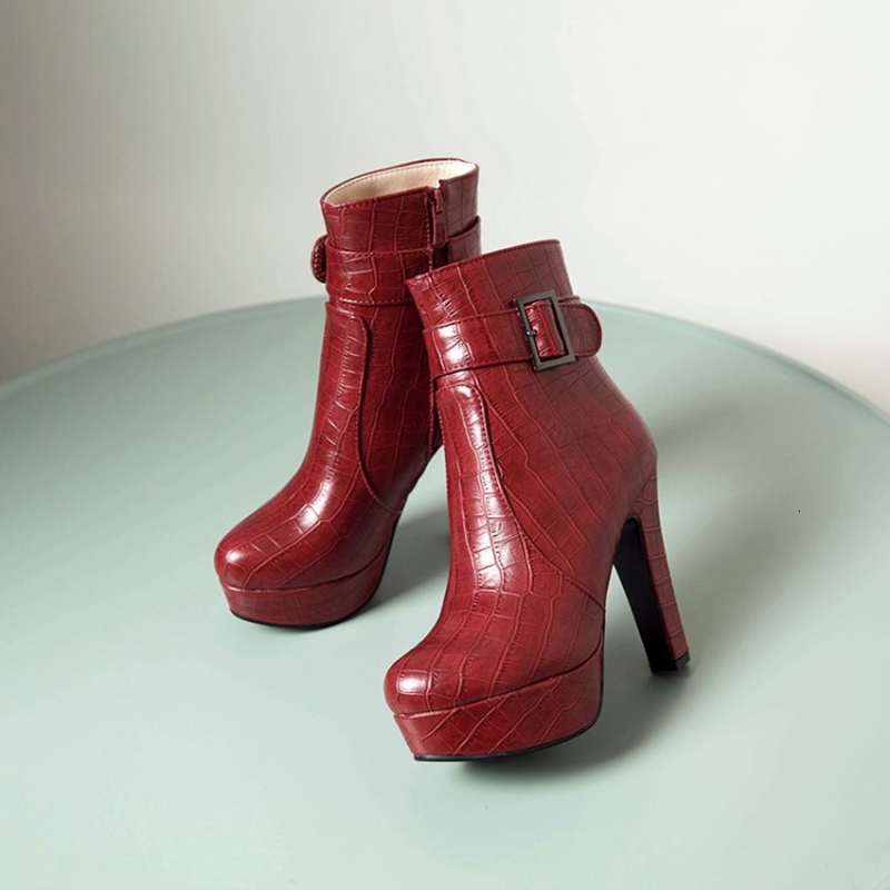 SIMLOVEYO 2021 Yellow Blue Platform Thick High Heeled Sexy Lady Shoes For Foot Women Ankle Boots Extra Big Size 33-50 241110