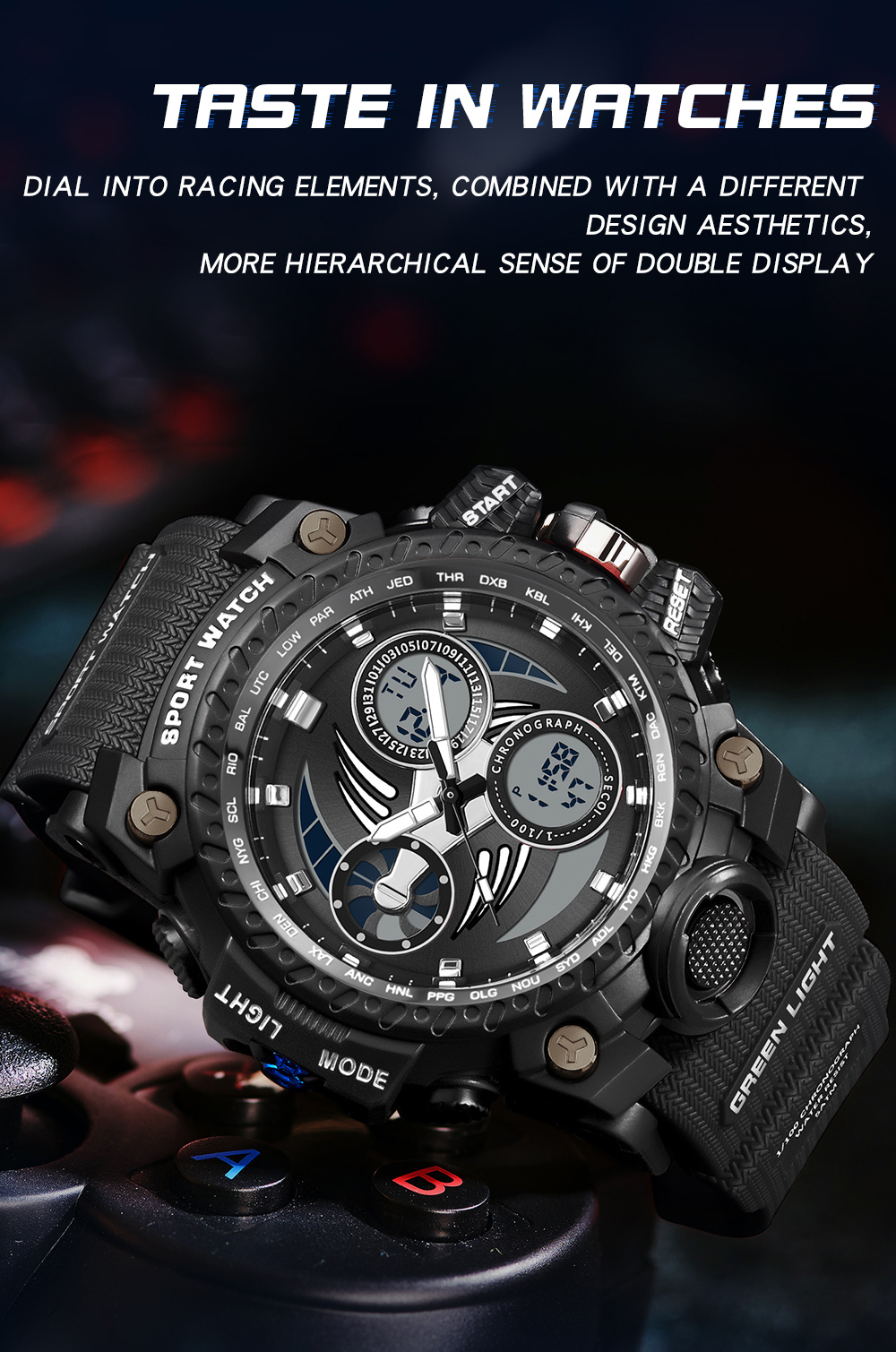 SANDA 3155 2025 G style new men's watch 50M waterproof and shock-absorbing sports military quartz watch men's digital watch clock 07