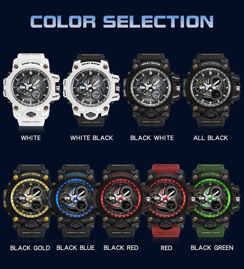 SANDA 3155 2025 G style new men's watch 50M waterproof and shock-absorbing sports military quartz watch men's digital watch clock 07