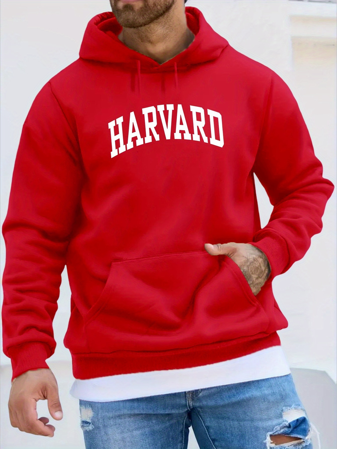 Harvard Youth Autumn & Winter Plush Sweater - Men's Clothing, Free Hoodie, Boy's Clothing, American Fashion, Printed Top, Men's Gift