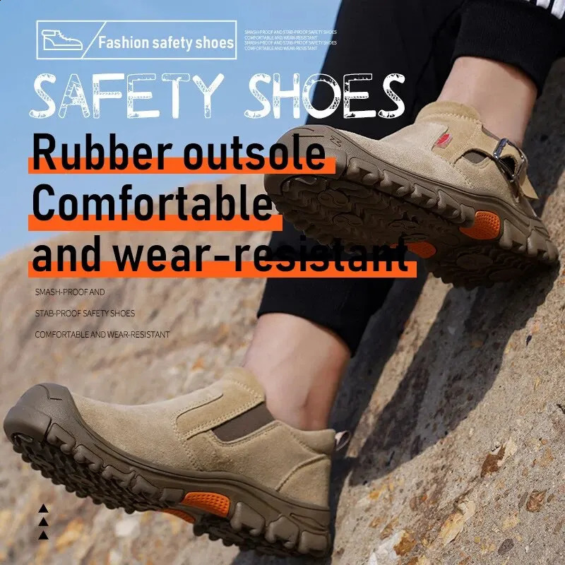 2025 new Men Smashing Anti Piercing Winter Plush Work Site High Top Labor Safety Protection Shoes 240904