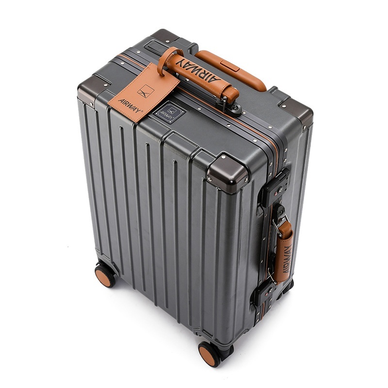 Airway aluminum frame PC luggage, female 20 inch boarding male trolley case, universal wheel password box, 26 travel case