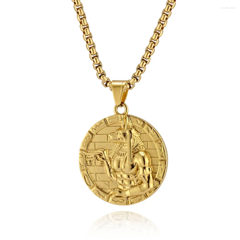 Ancient Egyptian Mythology Anubis God Disc Nile Amulet Necklace 4