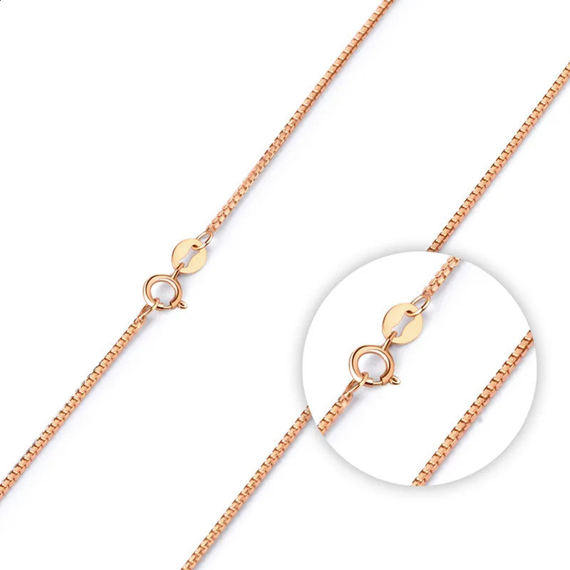 Rose Gold Box Chain Necklace for Women Men Bijoux Femme Collares Mujer 45 Cm Jewelry Necklaces 240919
